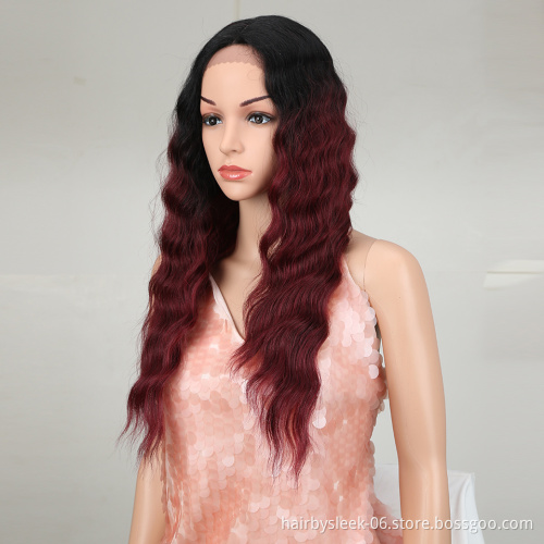 Magic Hair 26  Inch Wigs For Black Women Synthetic Lace Front Wig Long Wavy Hair Blonde Ombre Hair Synthetic Heat Resistant Hai